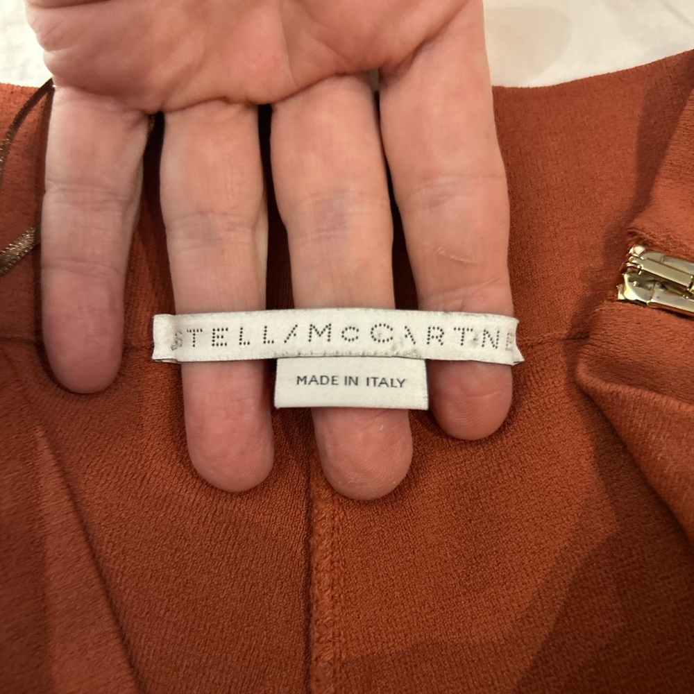 STELLA MCCARTNEY Wide‎ Leg Cropped Knit Pants Burnt Orange - Picture 2 of 16